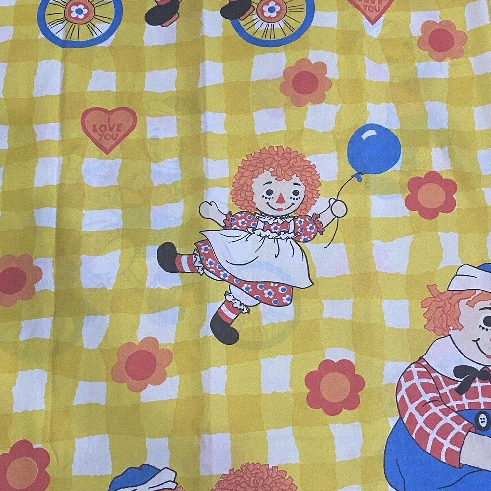 Vintage Raggedy Ann Andy Doll Flat Sheet